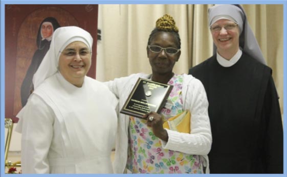 Sister Lourdes, Pat Wells-Santos and Mother Alice Marie